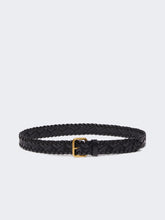 Woven leather belt - Black