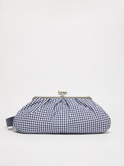 Large gingham cotton Pasticcino Bag - Ultramarine