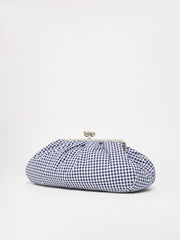 Large gingham cotton Pasticcino Bag - Ultramarine