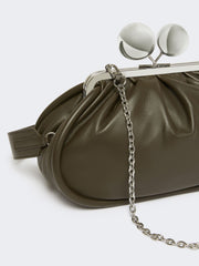 Medium Pasticcino Bag in glossy nappa leather - Kaki