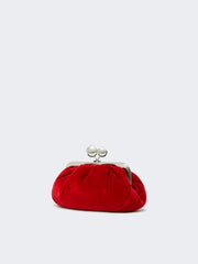 Small cotton velvet Pasticcino Bag - Red