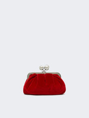 Small cotton velvet Pasticcino Bag - Red