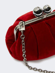 Small cotton velvet Pasticcino Bag - Red