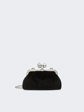 Small cotton velvet Pasticcino Bag - Black