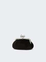 Small cotton velvet Pasticcino Bag - Black