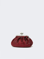 Small Pasticcino Bag in satin with rhinestones - Red