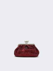 Small Pasticcino Bag in satin with rhinestones - Red