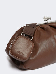 Large leather Pasticcino Bag - Dark bown