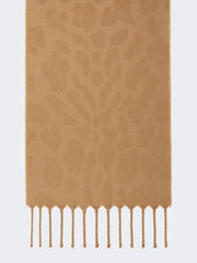 Jacquard wool stole - Beige