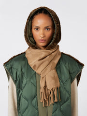 Jacquard wool stole - Beige