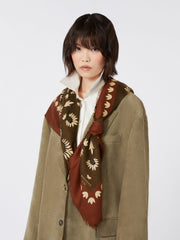 Wool and silk stole - Caramel