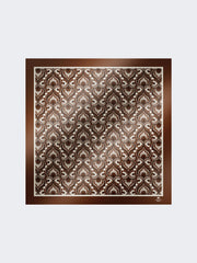 Printed silk square foulard - Caramel