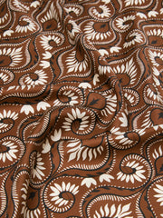 Printed silk square foulard - Caramel