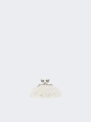 Satin and sequin Nano Pasticcino Bag - White