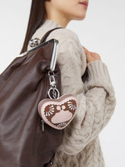 Leather keyring - Cocoa