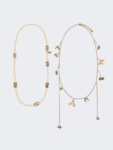 Set of metal and glass necklaces - Emerald