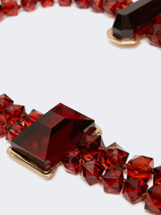 Resin necklace with stones - Brown