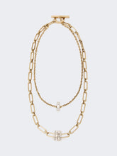 Metal double-strand necklace - Gold