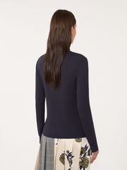Stretch viscose turtleneck - Navy