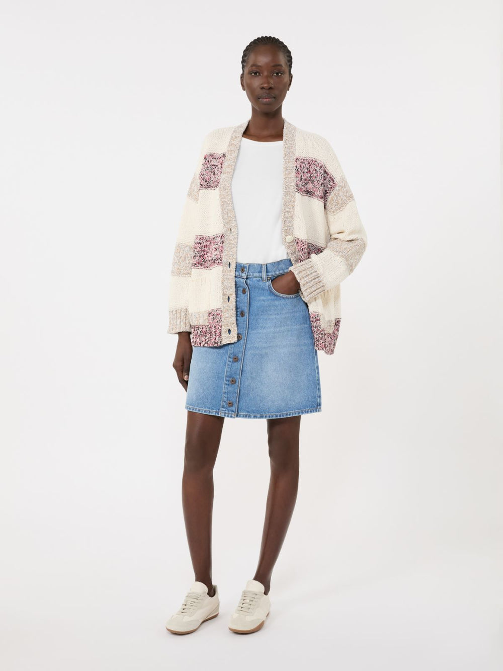 Stretch cotton T-shirt - White