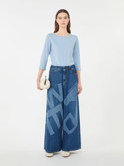 Stretch cotton T-shirt - Light blue