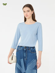 Stretch cotton T-shirt - Light blue