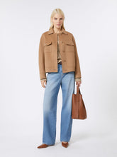 cashmere and silk boxy jacket - Camel Wool