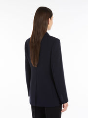 Single-breasted cady blazer - Navy