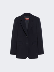Single-breasted cady blazer - Navy
