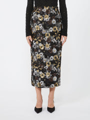 Pencil skirt in tulle and sequin - Black