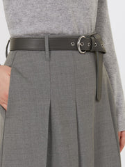 Pleated wool skirt - Medium grey