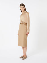 Wool pencil skirt - Camel