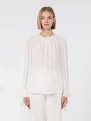 Silk crepe de chine blouse - Ivory