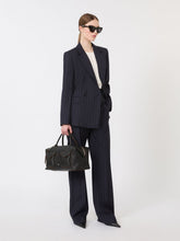 Pinstripe wool trousers - Navy