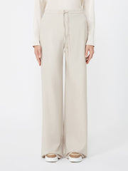 Wool twill drawstring trousers - Beige