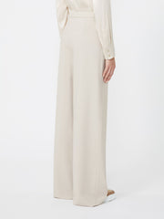 Wool twill drawstring trousers - Beige