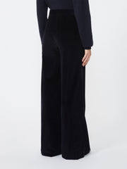 Flared velvet trousers - Midnightblue