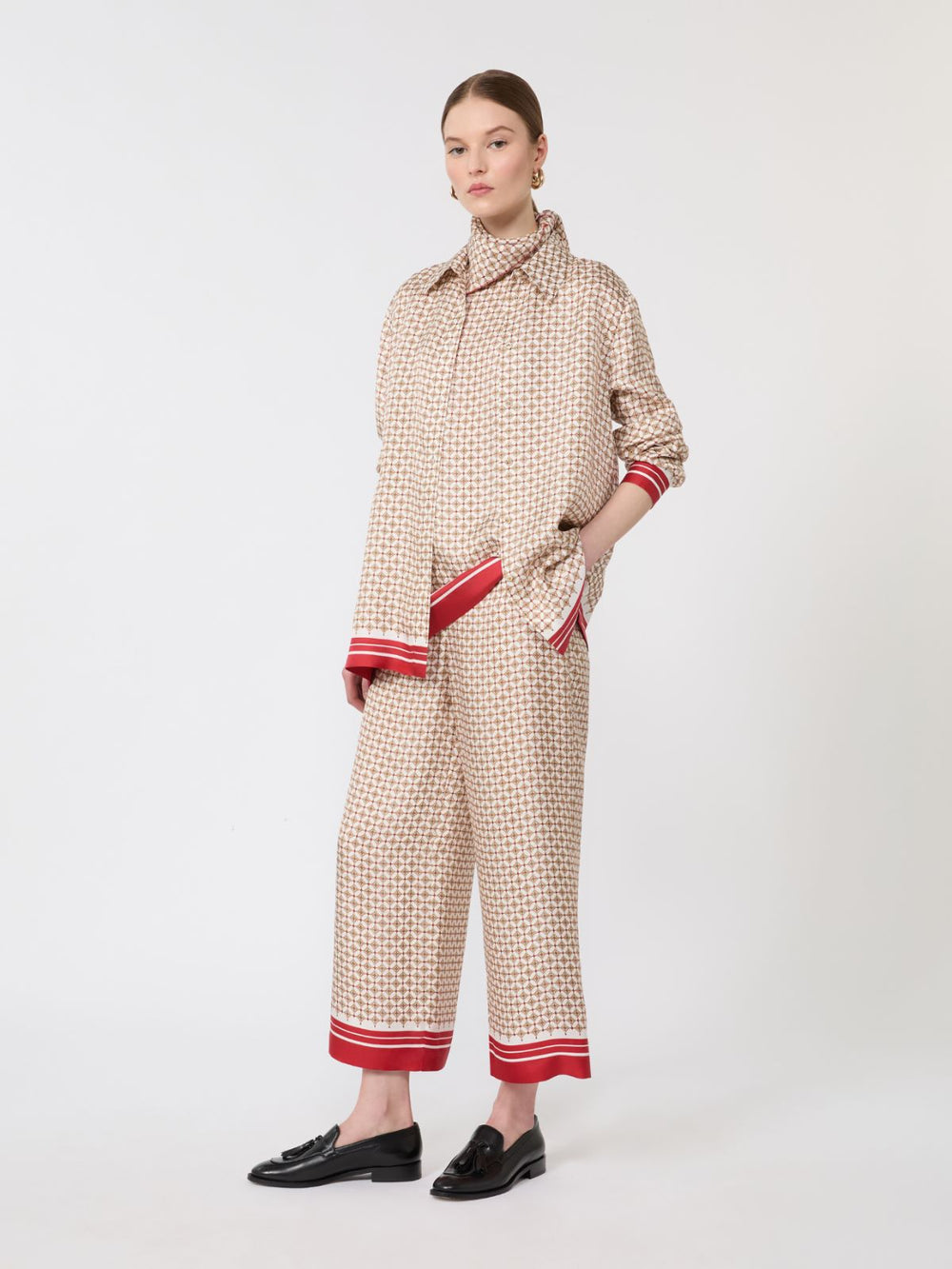 Printed silk shirt - Red