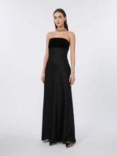 Enver satin and velvet bustier dress - Black