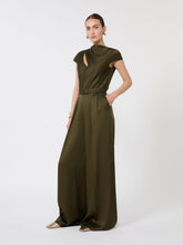 Envers satin jumpsuit - Moss green