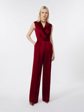 Tuxedo jumpsuit in enver satin - Bordeaux