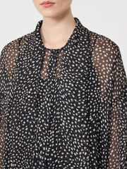 Blouse in printed chiffon - Black
