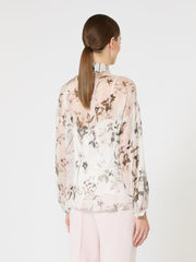 Blouse in printed chiffon - White