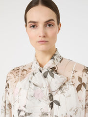 Blouse in printed chiffon - White
