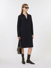 Relaxed-fit wool and cashmere dress - Navy