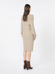 Cable-knit wool and cashmere dress - Shaded grey
