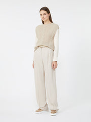 Alpaca and lurex gilet - Beige