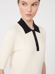 Stretch viscose jumper - White blue
