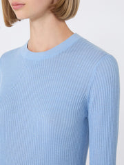 Sequinned wool and silk sweater - Light blue