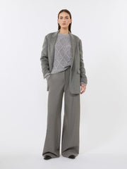 Boxy sweater in wool and cashmere with sequins - Light grey